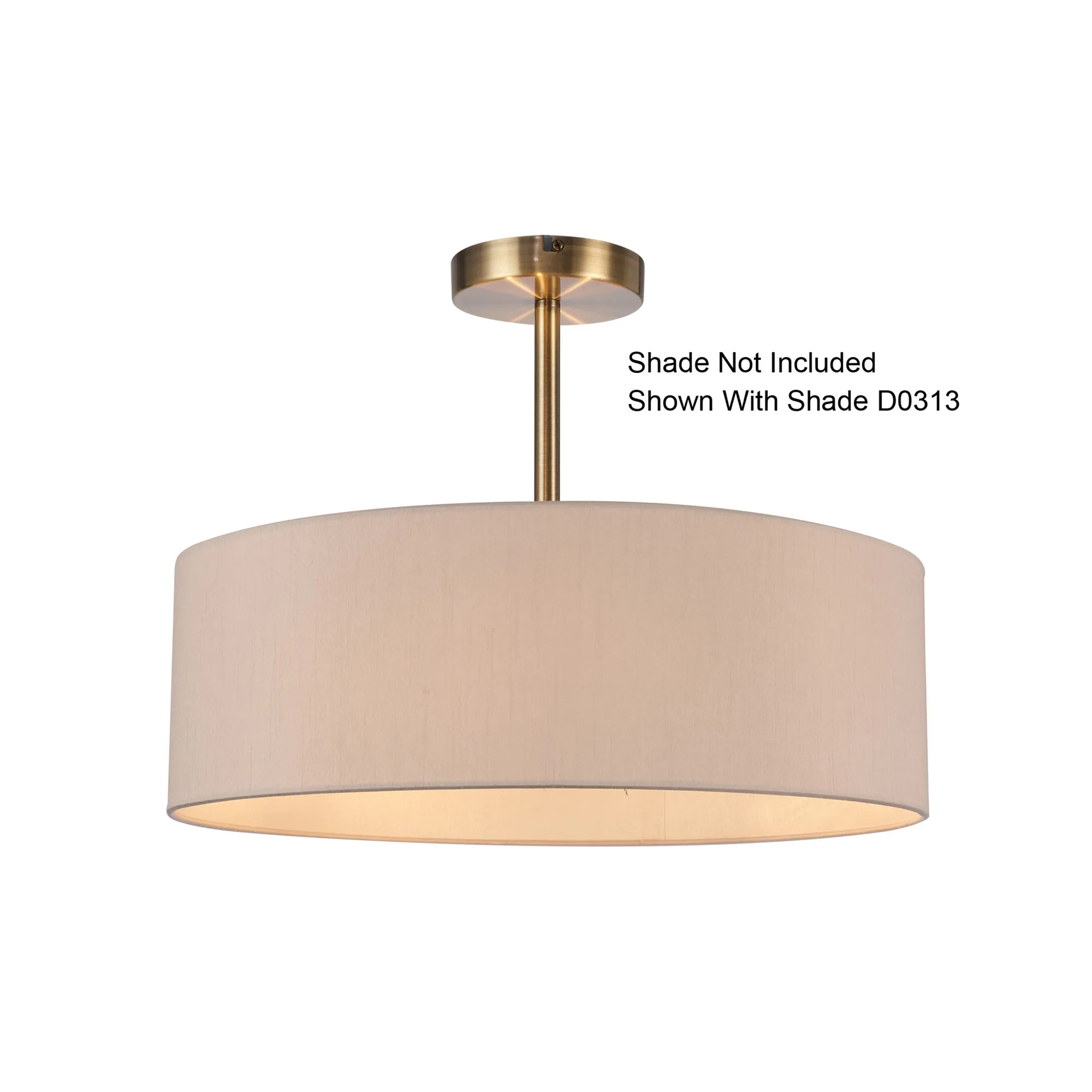 Baymont Semi Flush 3 Light Antique Brass D0337  Deco Baymont AB